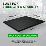 30mm Sprung PRO Anti-Shock Gym Floor Tile