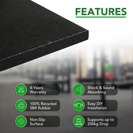 30mm Sprung PRO Anti-Shock Gym Floor Tile