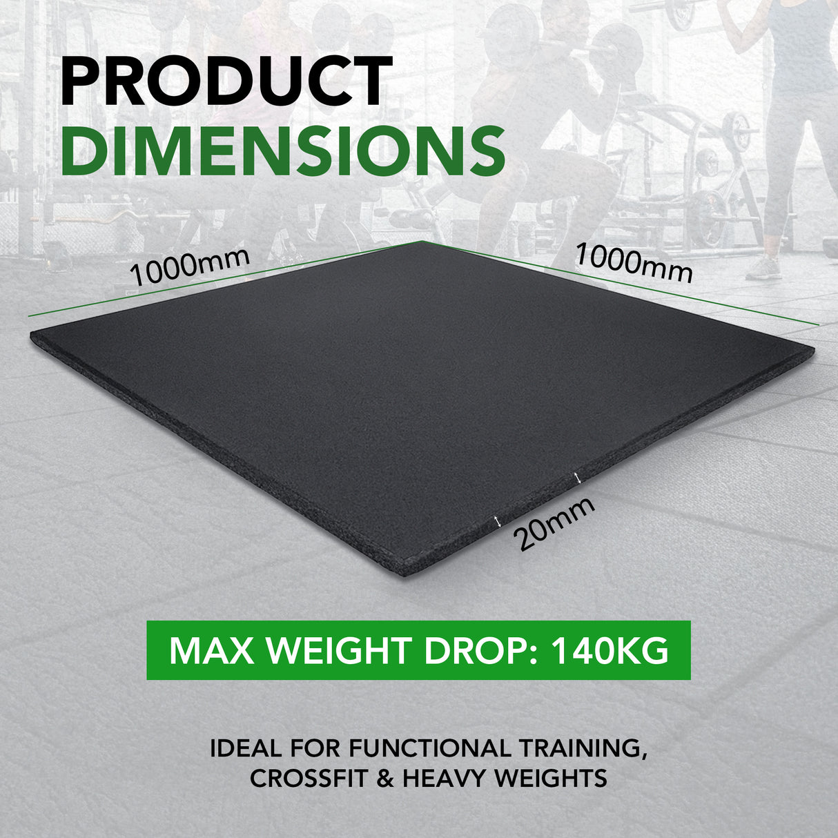 20mm Rubber PRO Gym Flooring | Heavy-Duty, Smooth Top Surface  – UK’s Highest Rated