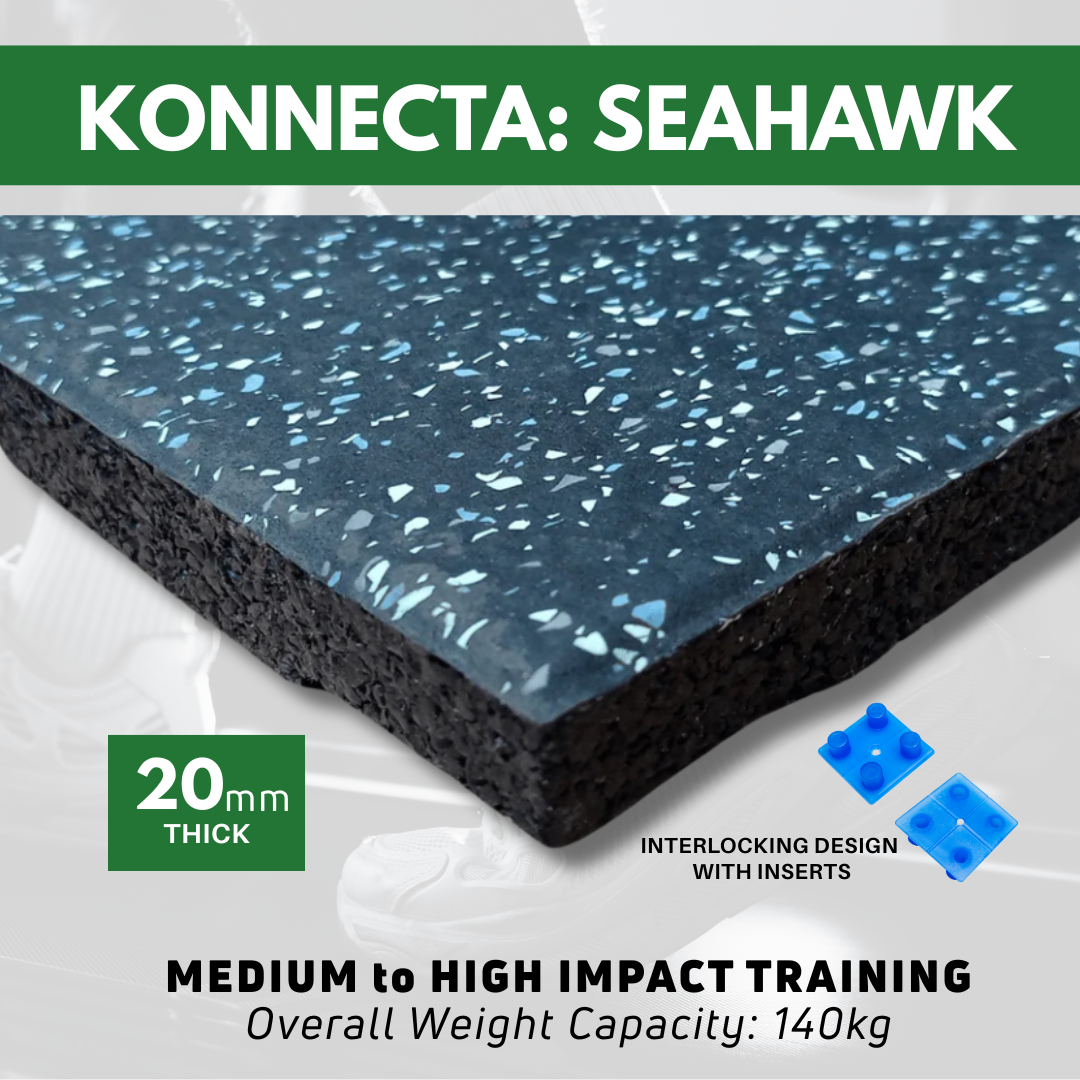 20mm Sprung Seahawk Premium Fleck Rubber Gym Flooring tile