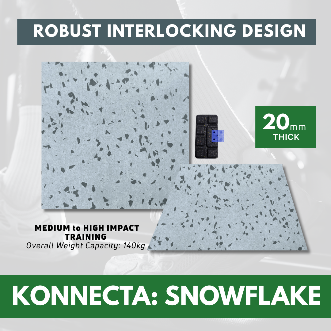 Sprung Konnecta Snowflake Premium Self-Locking Gym Flooring Mat - 20mm