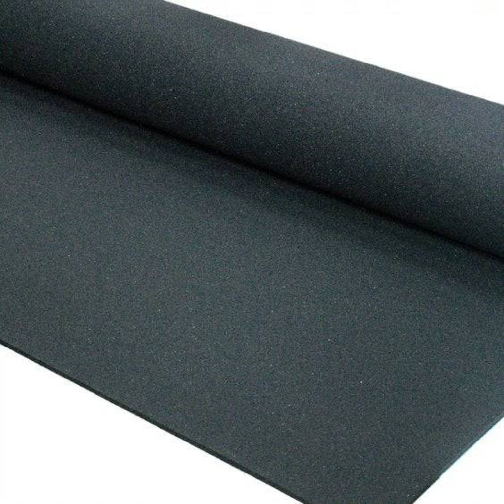 Sprung Jet Black Rubber Gym Flooring Roll - Various Thicknesses 12.5m2 per roll - Sprung Gym Flooring
