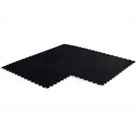 Thumbnail for Jet Black Puzzle Interlocking Gym Mats - 1000mm x 1000mm - Sprung Gym Flooring