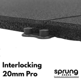 20mm Sprung PRO Interlocking Gym Tiles - Connection Inserts Included