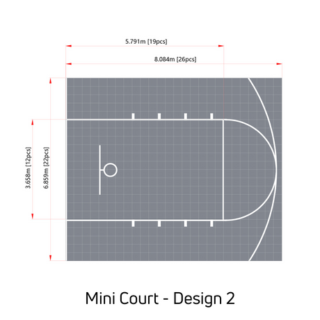 Basketball Court Flooring - Mini Court | Includes Court Markings | Perfect Garden Court Solution Sprung Gym Flooring Court Design 2