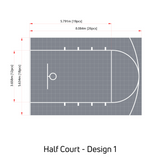 Basketball Court Flooring System - Half Court | Includes Court Markings Sprung Gym Flooring Court Design 1