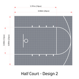 Basketball Court Flooring System - Half Court | Includes Court Markings Sprung Gym Flooring Court Design 2
