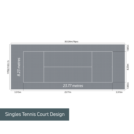 Tennis Court System (Singles) | Includes Court Markings Sprung Gym Flooring