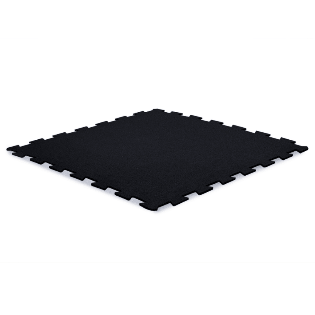 Jet Black Puzzle Interlocking Gym Mats - 1000mm x 1000mm - Sprung Gym Flooring
