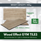 Sprung Konnecta Wood Effect Premium Gym Flooring Mats - 20mm