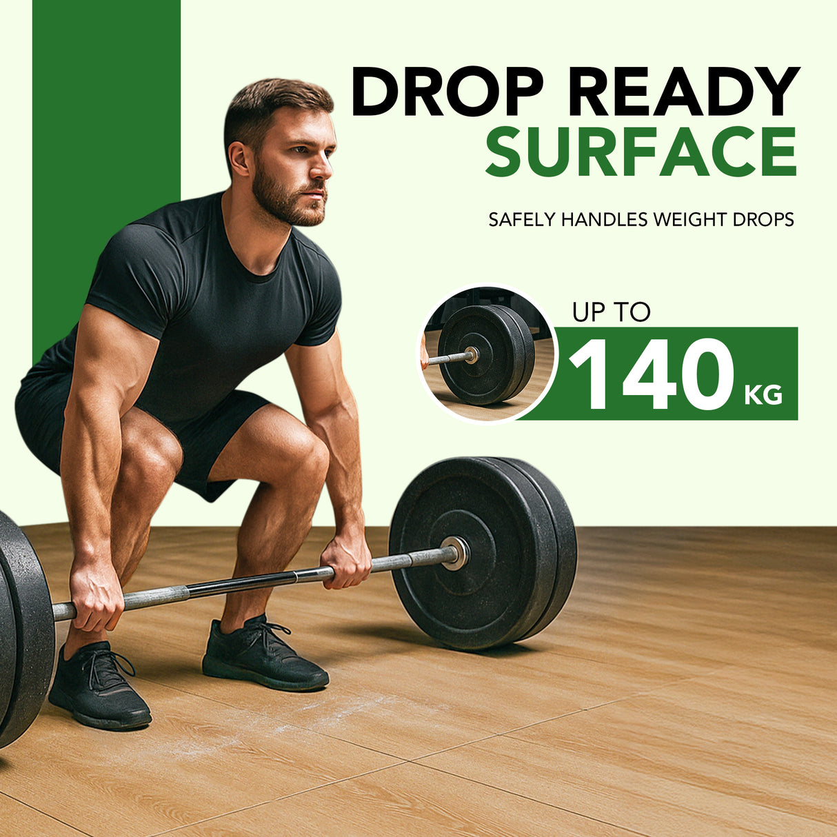 Sprung Konnecta Wood Effect Premium Gym Flooring Mats - 20mm