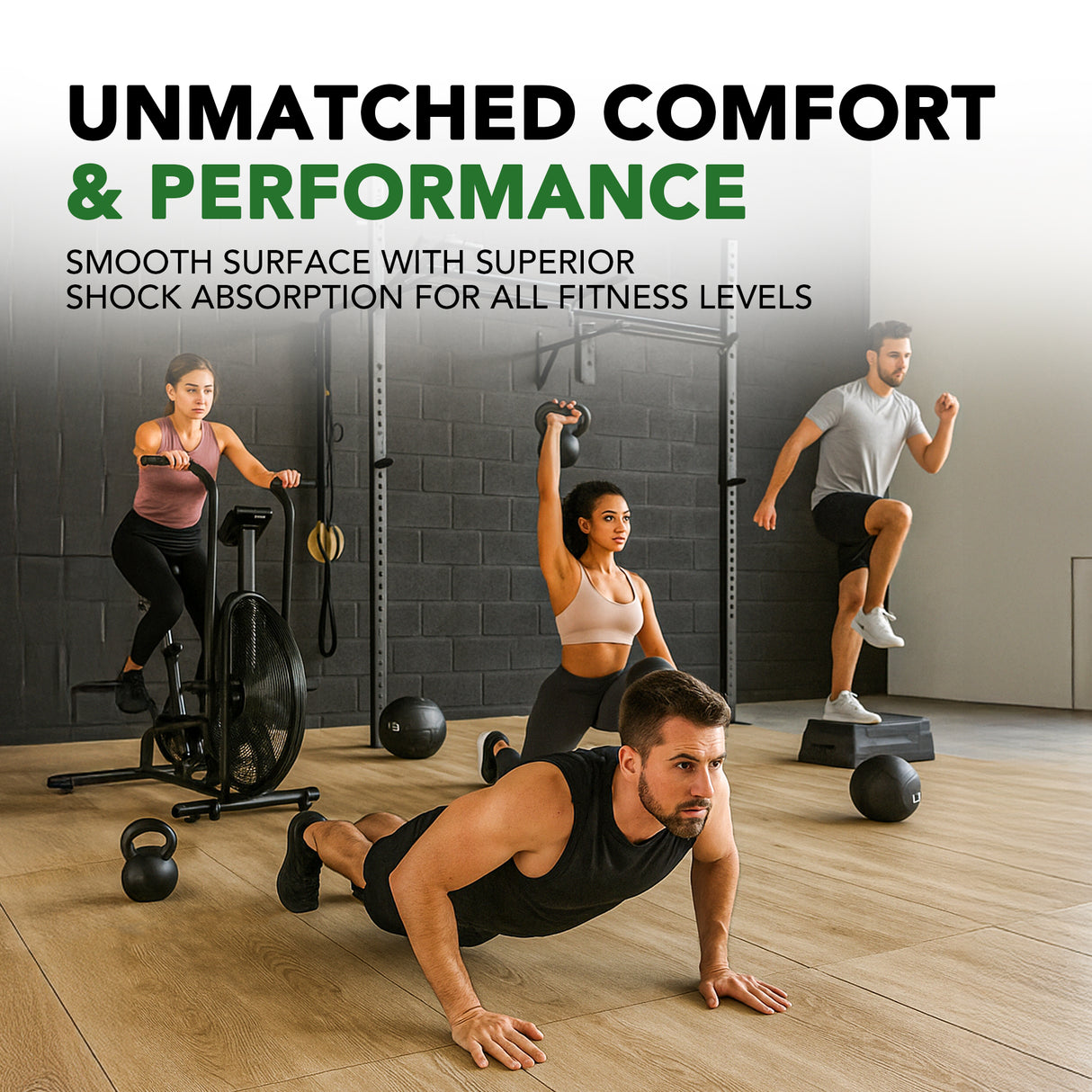 Sprung Konnecta Wood Effect Premium Gym Flooring Mats - 20mm