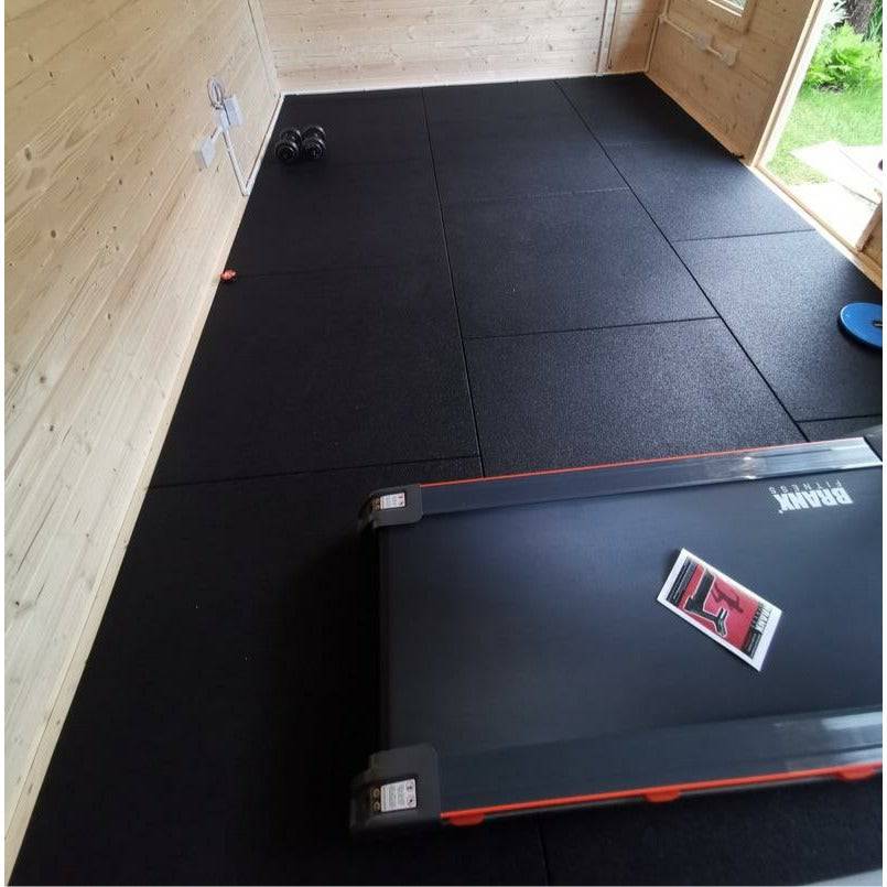 30mm Sprung Rubber Heavy Duty Gym Floor Tile  - Standard or Anti-shock base - GymFloors