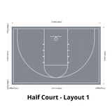 Basketball Court Flooring System - Half Court | Includes Court Markings