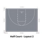 Basketball Court Flooring System - Half Court | Includes Court Markings