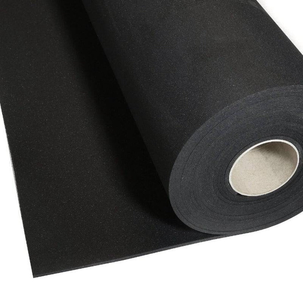Sprung Jet Black Rubber Gym Flooring Roll - Various Thicknesses 12.5m2 per roll - Sprung Gym Flooring