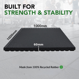 60mm PRO Anti-Shock Gym Flooring Tile
