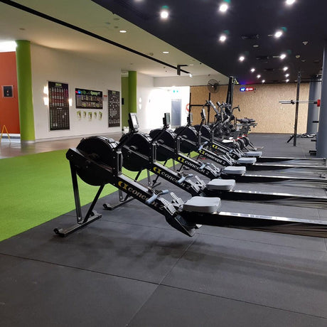 Rubber Interlocking Floor Tiles for Pro or Home Gyms. Easy To Install