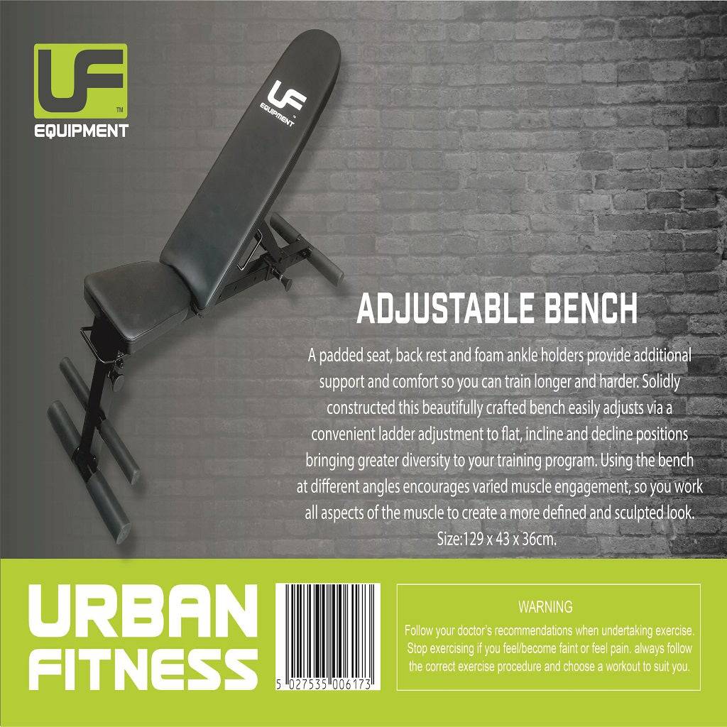Urban Fitness Adjustable Weight Fitness Bench - Sprung Gym Flooring