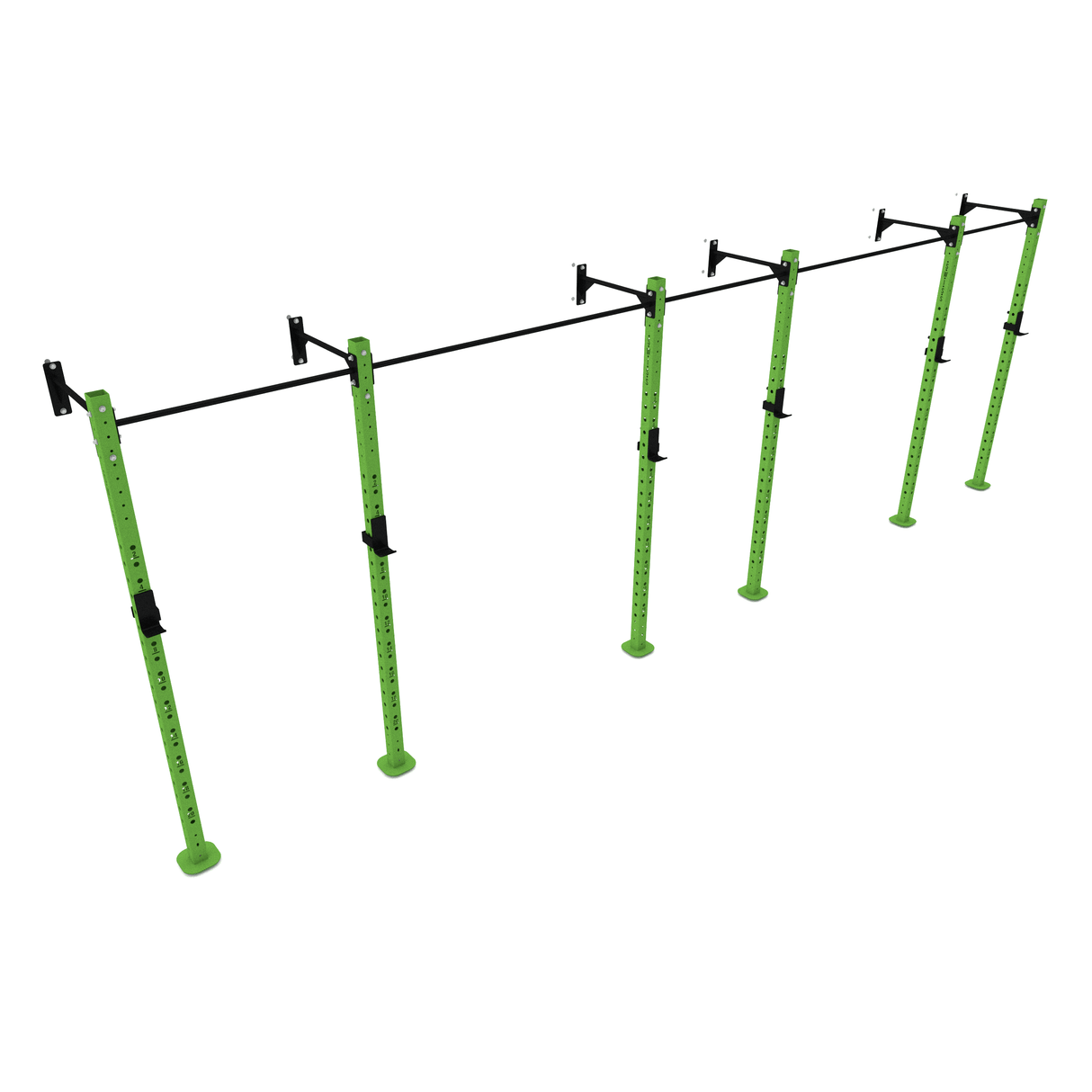 Wall Mounted Rig / Squat Rack (Modular)  SuperStrong Fitness 3 Bay Green 