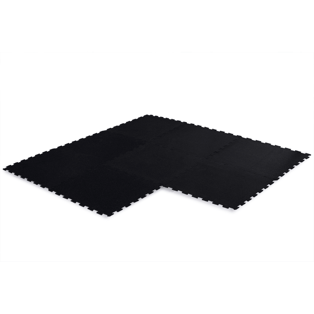 Jet Black Puzzle Interlocking Gym Mats - 600mm x 600mm - Sprung Gym Flooring
