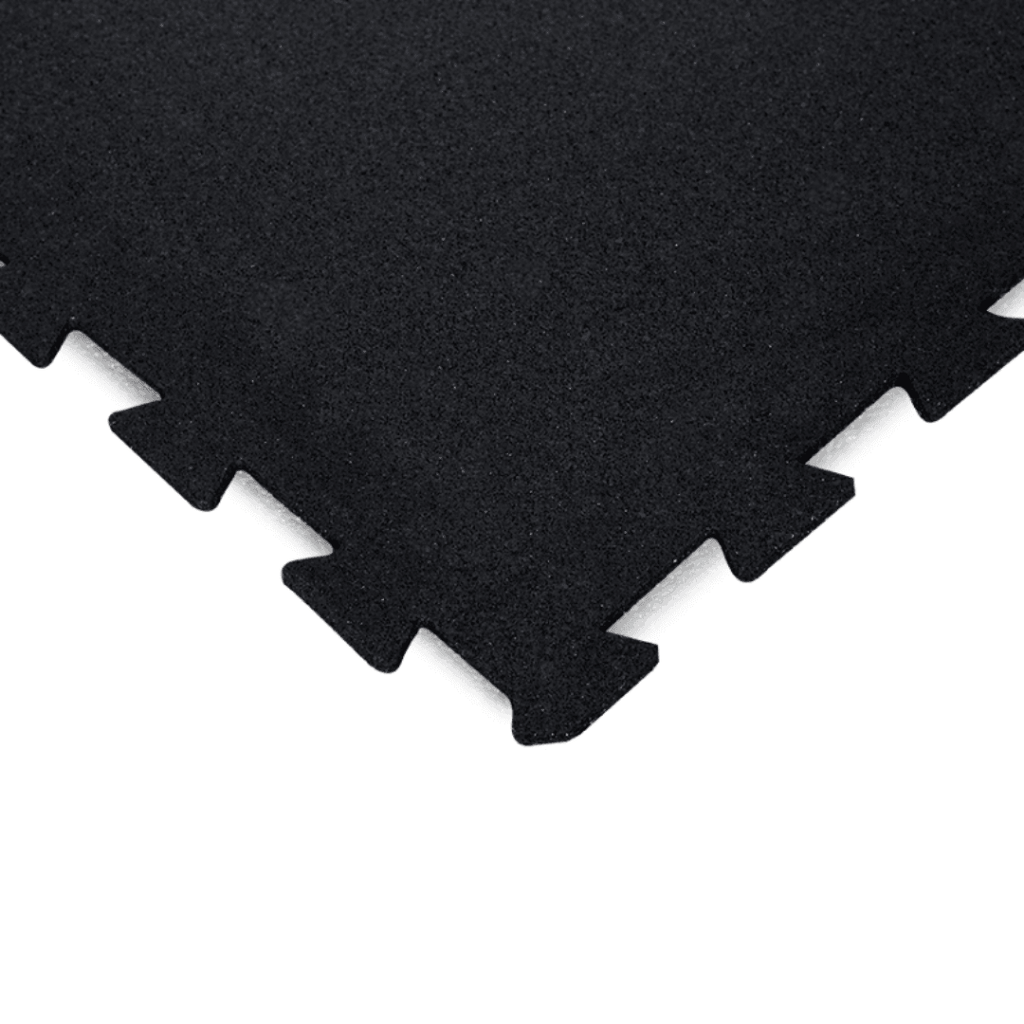 Jet Black Puzzle Interlocking Gym Mats - 1000mm x 1000mm - Sprung Gym Flooring