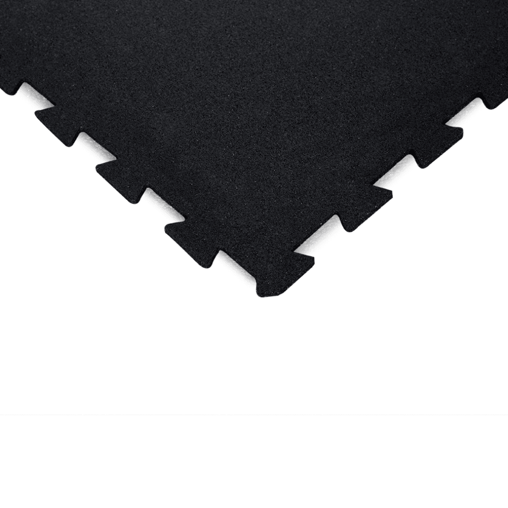 Jet Black Puzzle Interlocking Gym Mats - 600mm x 600mm - Sprung Gym Flooring