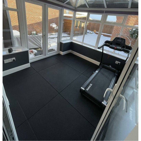 Gym Rubber Tile,Interlocking Floor Mat, Home Garage Treadmill Yoga Matt  Recycled