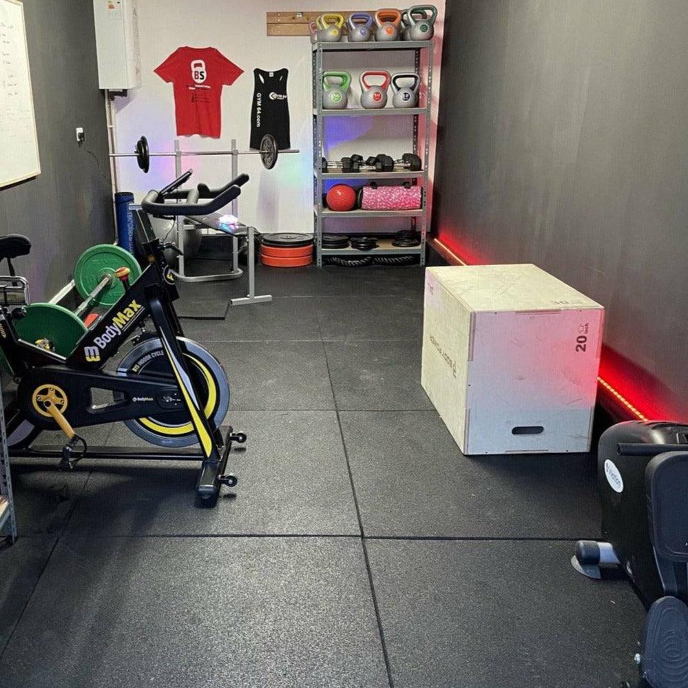 20MM Sprung Rubber Heavy Duty Gym Tiles Sprung Gym Flooring